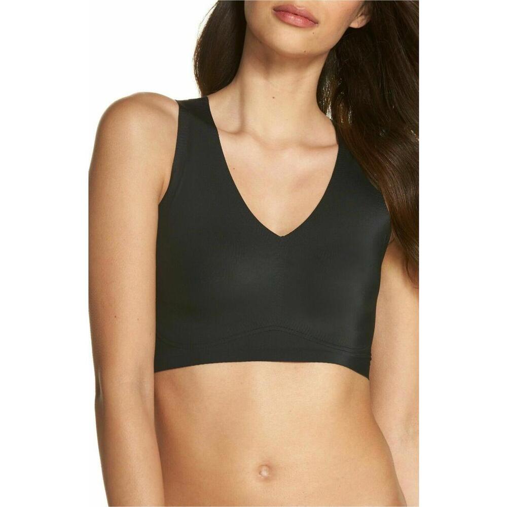 NEW TRUE&CO 16802 True Body V-Neck Wireless BRA Size XS Black $49